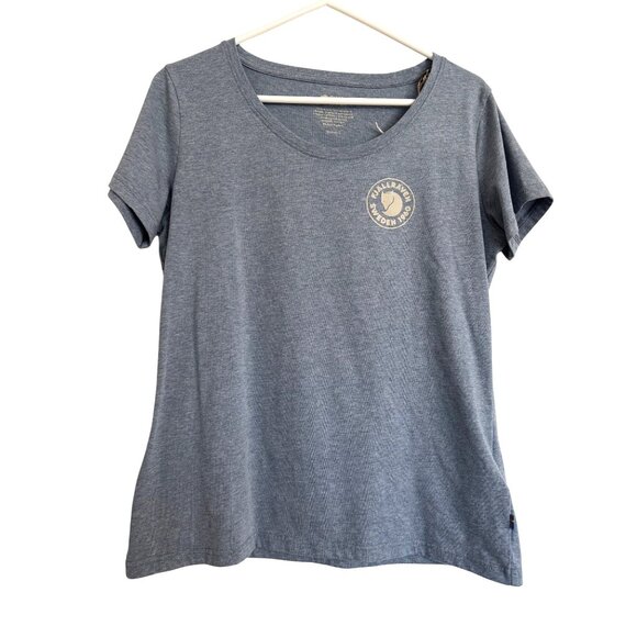 1960 Fjallraven Logo Tee Size Large Indigo Blue Malange Heather Gray Top NWT - Picture 8 of 8